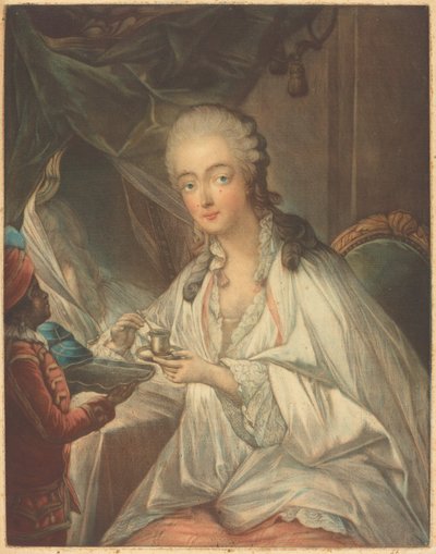 Madame du Barry door Jean Baptiste André Gautier Dagoty after François Hubert Drouais