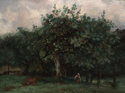 Landschap met klein meisje door Jean Baptiste Antoine Guillemet