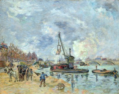 Aan de Kade de Bercy in Parijs, 1874 door Jean Baptiste Armand Guillaumin