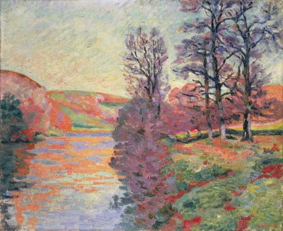 Landschap vanaf de rivier Creuse, ca. 1912 door Jean Baptiste Armand Guillaumin