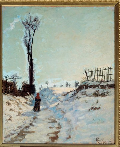 Pad hol, sneeuweffect door Jean Baptiste Armand Guillaumin