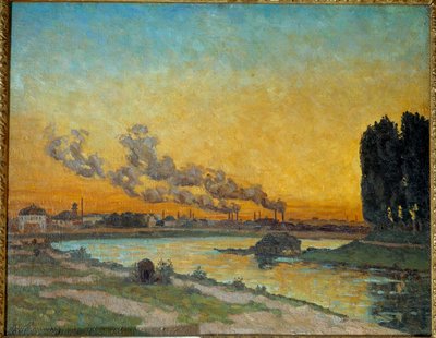 Zonsondergang in Ivry door Jean Baptiste Armand Guillaumin