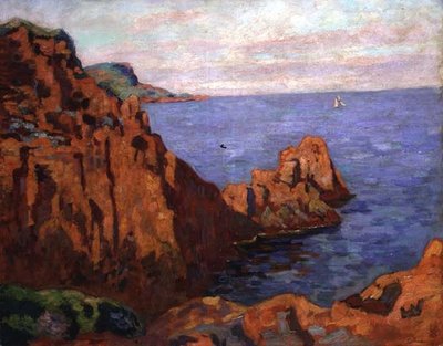 De rode rotsen door Jean Baptiste Armand Guillaumin