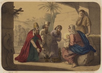Aanbidding der wijzen door Jean Baptiste Auguste Leloir