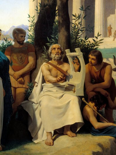 Homerus, Griekse dichter uit de 9e eeuw v.Chr. (detail) door Jean Baptiste Auguste Leloir
