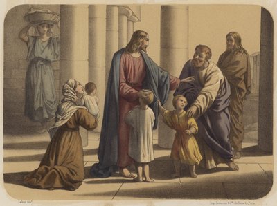 Laat de kinderen tot mij komen door Jean Baptiste Auguste Leloir