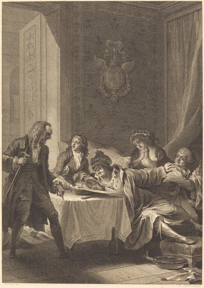 De Vraatzuchtige door Jean Baptiste Blaise Simonet after Jacques Louis François Touzé