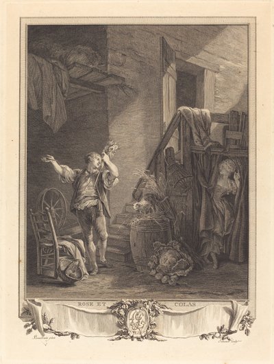 Roos en Colas door Jean Baptiste Blaise Simonet after Pierre Antoine Baudouin