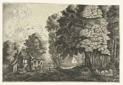 Herder bij een bosrand door Jean Baptiste Bonnecroy