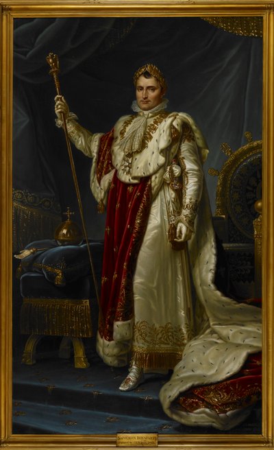 Napoleon Bonaparte in zijn kroningsmantel door Jean Baptiste Borely