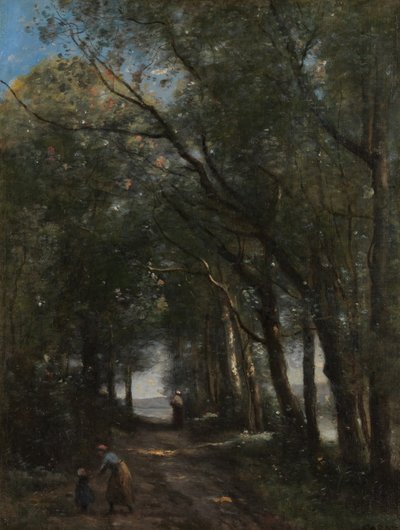 Een laan door de bomen, ca. 1870-73 door Jean Baptiste Camille Corot