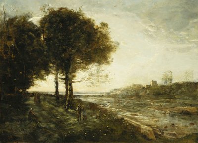 Een rivier in Romagna door Jean Baptiste Camille Corot