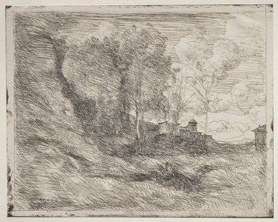 Een souvenir van Ostia door Jean Baptiste Camille Corot