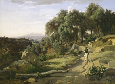 Een uitzicht nabij Volterra door Jean Baptiste Camille Corot