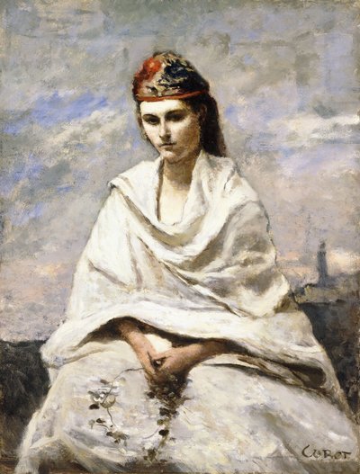 Een Jonge Griek met een Witte Sjaal, c.1868-70 door Jean Baptiste Camille Corot
