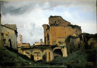 Basiliek van Constantijn, c.1826-27 door Jean Baptiste Camille Corot