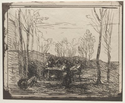 Ontbijt in een open plek door Jean Baptiste Camille Corot