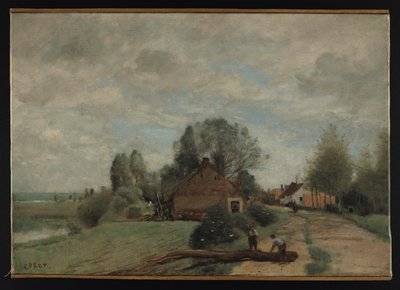 Corot - La Route aux Bûcherons, Arleux-du-Nord, 1871, NMW A 24958 door Jean Baptiste Camille Corot