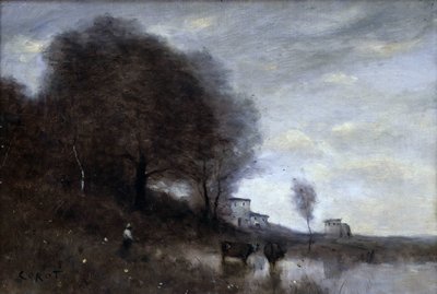 Landschap op het platteland door Jean Baptiste Camille Corot