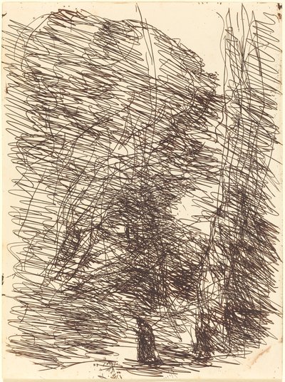 Dromer onder Hoge Bomen door Jean Baptiste Camille Corot