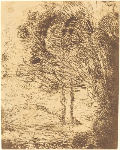 Omgeving van Genua Environs de Genes, 1860 door Jean Baptiste Camille Corot
