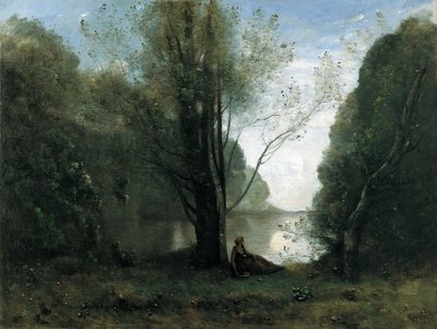 Frans: Solitude. Souvenir uit Vigen, Limousin. Eenzaamheid. Herinnering aan Vigen, Limousin door Jean Baptiste Camille Corot