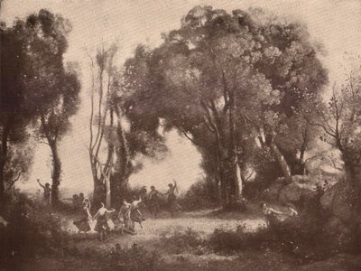 Duits: Tanz der Nymphen Ochtend. Dans van de Nimfen door Jean Baptiste Camille Corot