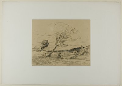 Windvlaag door Jean Baptiste Camille Corot