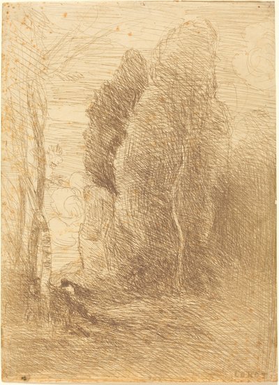 Verstoppertje door Jean Baptiste Camille Corot