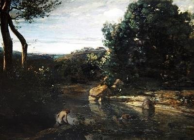 Impressie van Italië, of Italiaans landschap door Jean Baptiste Camille Corot