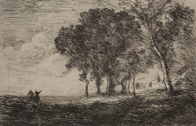Italiaans landschap door Jean Baptiste Camille Corot
