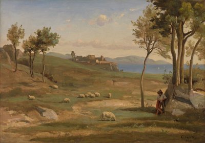 Italiaans landschap door Jean Baptiste Camille Corot