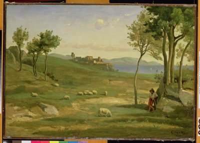 Italiaans landschap, 1838 door Jean Baptiste Camille Corot