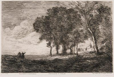 Italiaans landschap door Jean Baptiste Camille Corot