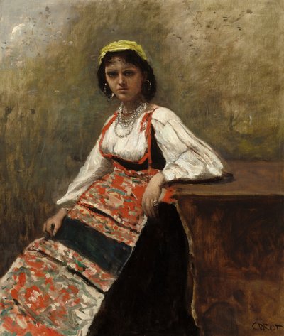 Italiaanse Vrouw La Morieri, ca. 1872 door Jean Baptiste Camille Corot