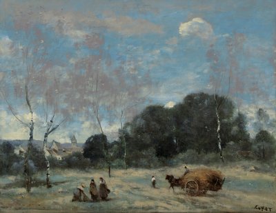 La Rentree des Foins a Marcoussis door Jean Baptiste Camille Corot