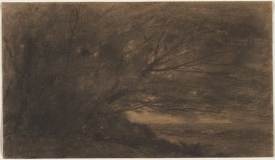 Landschap (De grote boom) door Jean Baptiste Camille Corot