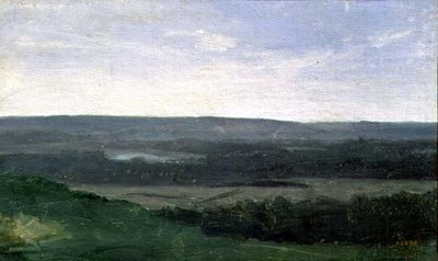 Landschap met Verre Bergen, c.1840-45 door Jean Baptiste Camille Corot