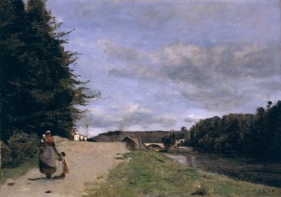 Landschap met Moeder en Kinderen door Jean Baptiste Camille Corot