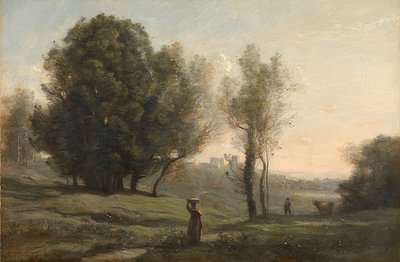 Landschap door Jean Baptiste Camille Corot