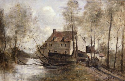 Le Moulin Brule, Planque, nabij Douai door Jean Baptiste Camille Corot