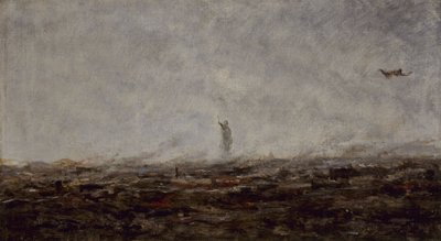 Le Rêve: Parijs in brand, september 1870 door Jean Baptiste Camille Corot