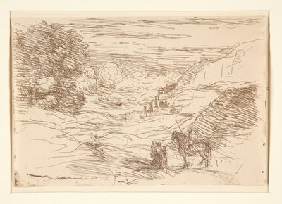 Les Paladins (De Zwervende Ridders) door Jean Baptiste Camille Corot