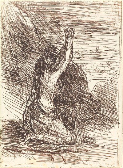 Maria Magdalena knielend, 1858 door Jean Baptiste Camille Corot
