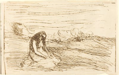 Maria Magdalena in Meditatie, 1858 door Jean Baptiste Camille Corot