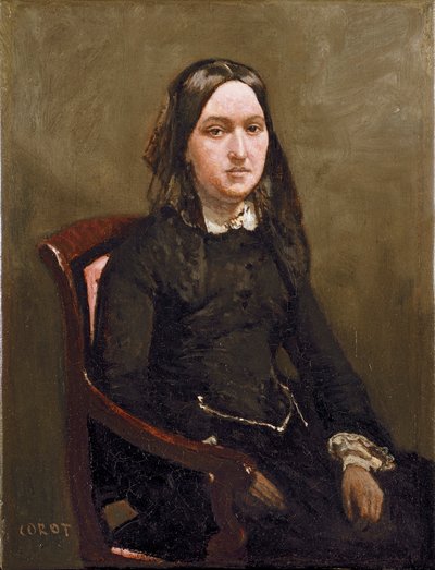 Mme Bison door Jean Baptiste Camille Corot
