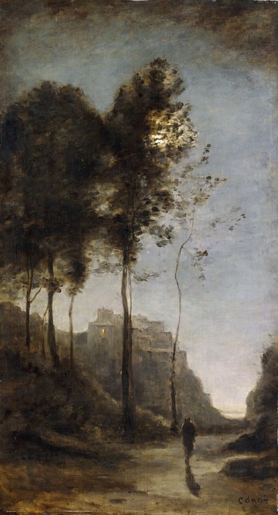 Maanlicht aan de rand van de Golf, c.1855-60 door Jean Baptiste Camille Corot