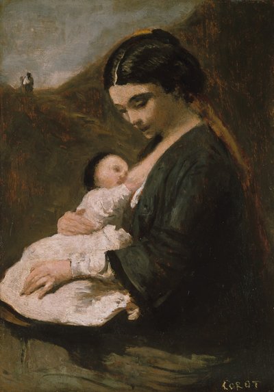 Moeder en Kind, waarschijnlijk 1860s door Jean Baptiste Camille Corot