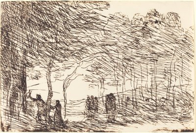 Orpheus Leidt Eurydice, 1860 door Jean Baptiste Camille Corot