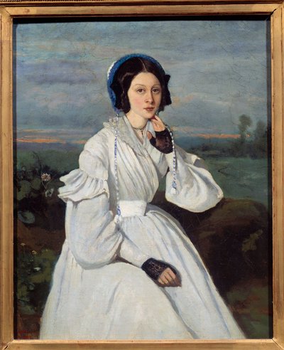 Portret van Claire Sennegon (1821-?) door Jean Baptiste Camille Corot